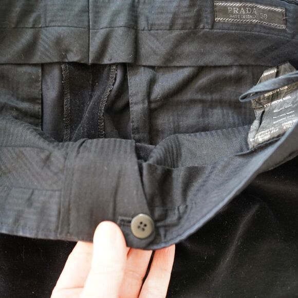 Prada Women's Black Velvet Trousers Size 50/ XL/16 100% Cotton - Picture 11 of 12